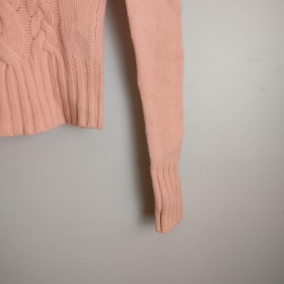Vintage Pink Wool Sweater, 100% Pure Lambswool Turtleneck Sweater - Picture 2 of 7